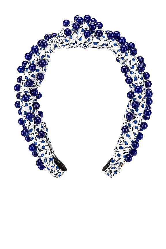 view 2 of 3 X Liberty London Beaded Knotted Headband in Baby Blue Floral