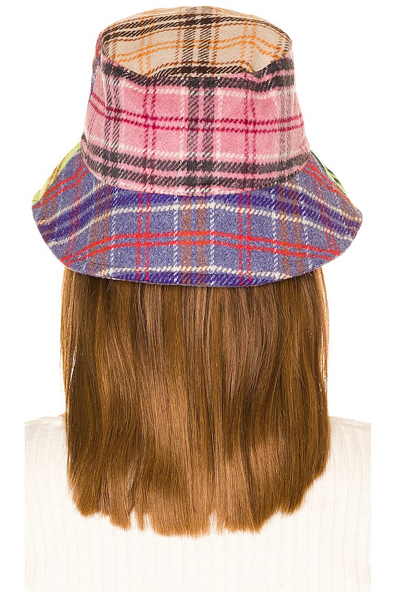 view 2 of 3 Patchwork Flannel Bucket Hat in Multi Plaid