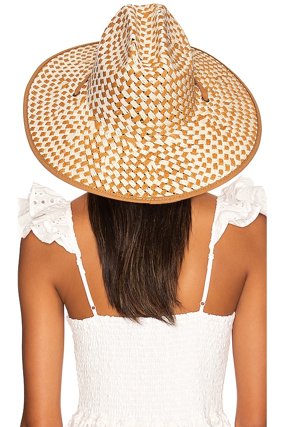 view 2 of 3 Straw Checkered Hat in Natural
