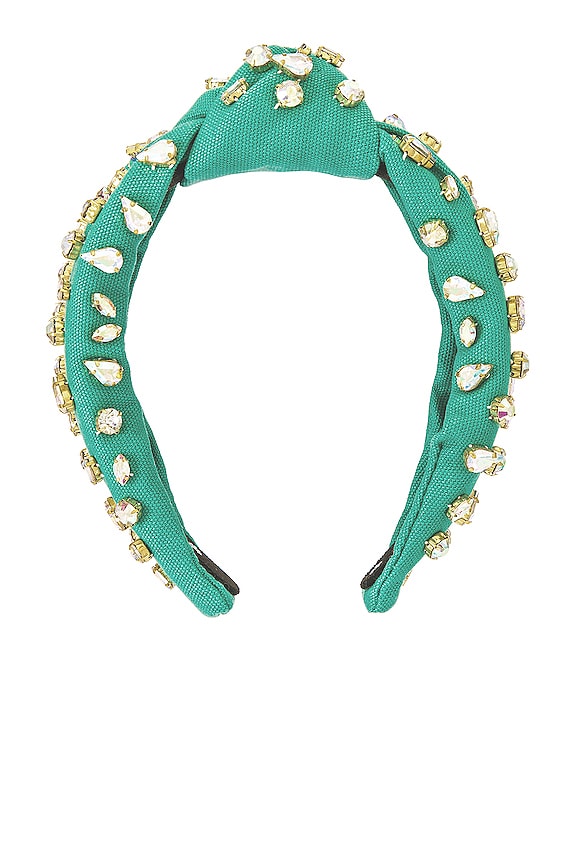 view 2 of 3 Candy Jeweled Knotted Headband in Turquoise Rainbow