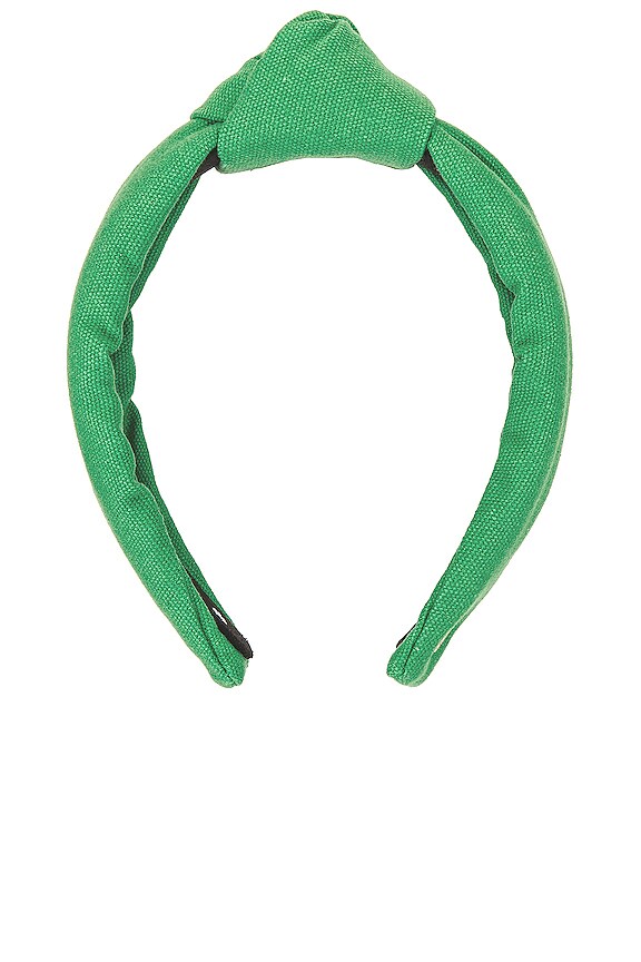 view 2 of 3 Woven Knotted Headband in Garden Green