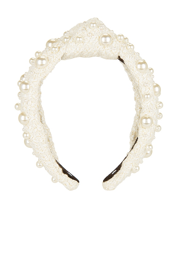 view 2 of 3 Multi Pearl Knotted Headband in Ivory
