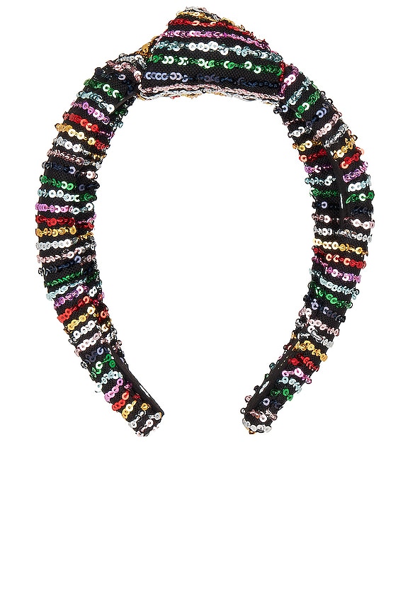 view 2 of 3 Sequin Knotted Headband in Technicolor