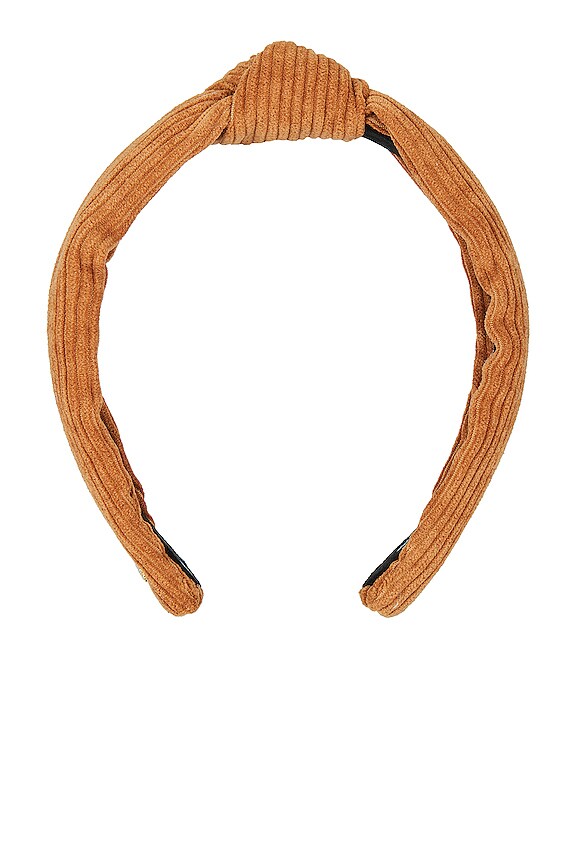 view 2 of 3 Corduroy Slim Knotted Headband in Camel