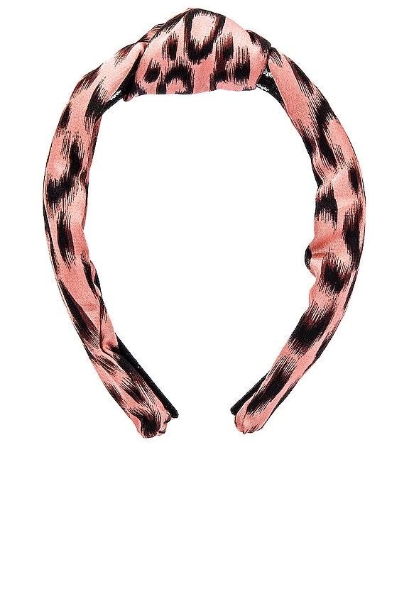 view 2 of 3 Silk Leopard Knotted Headband in Pink Leopard