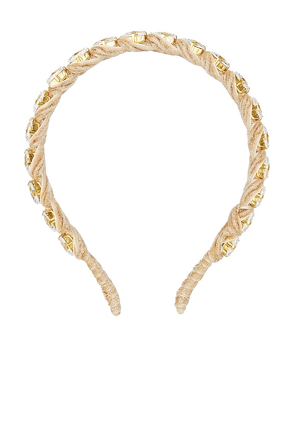 view 2 of 3 Square Crystal Strand Headband in Gold