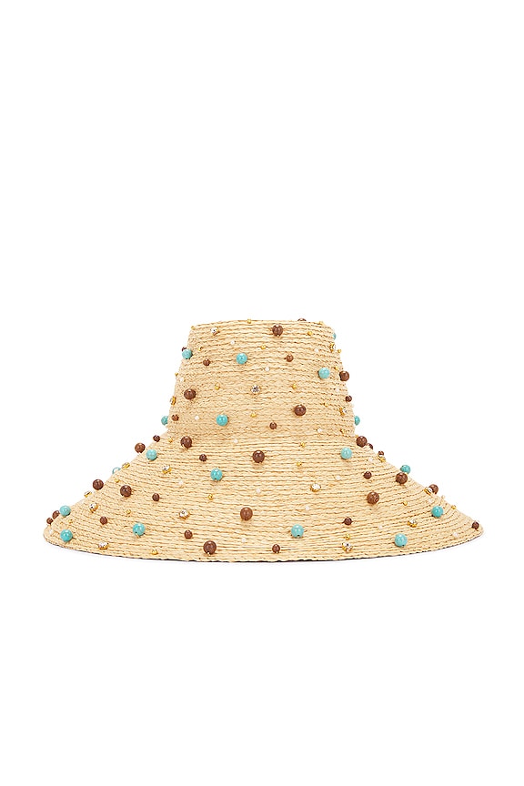 view 2 of 3 Embellished Straw Sun Hat in Natural
