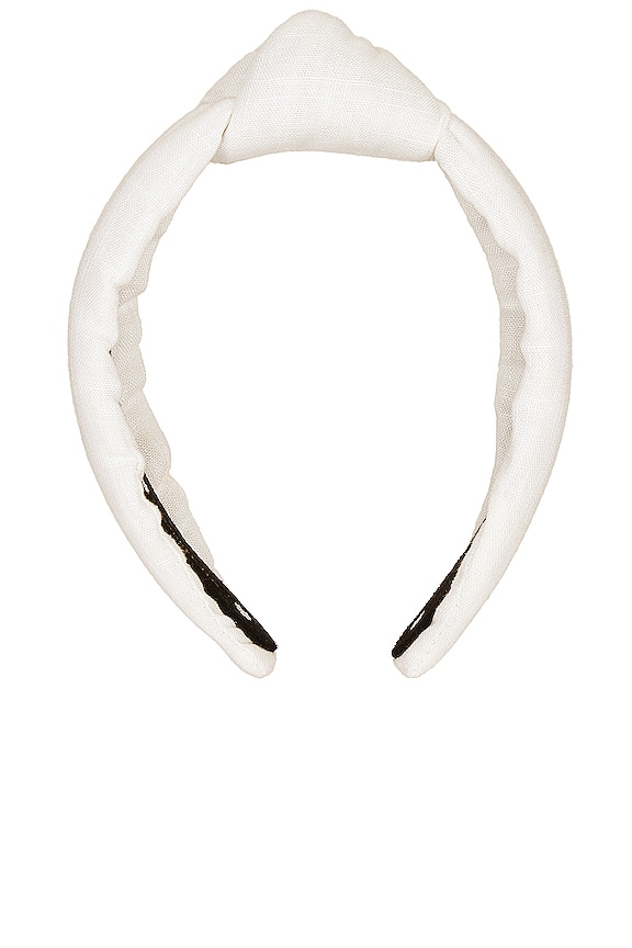 view 2 of 3 Linen Knotted Headband in White