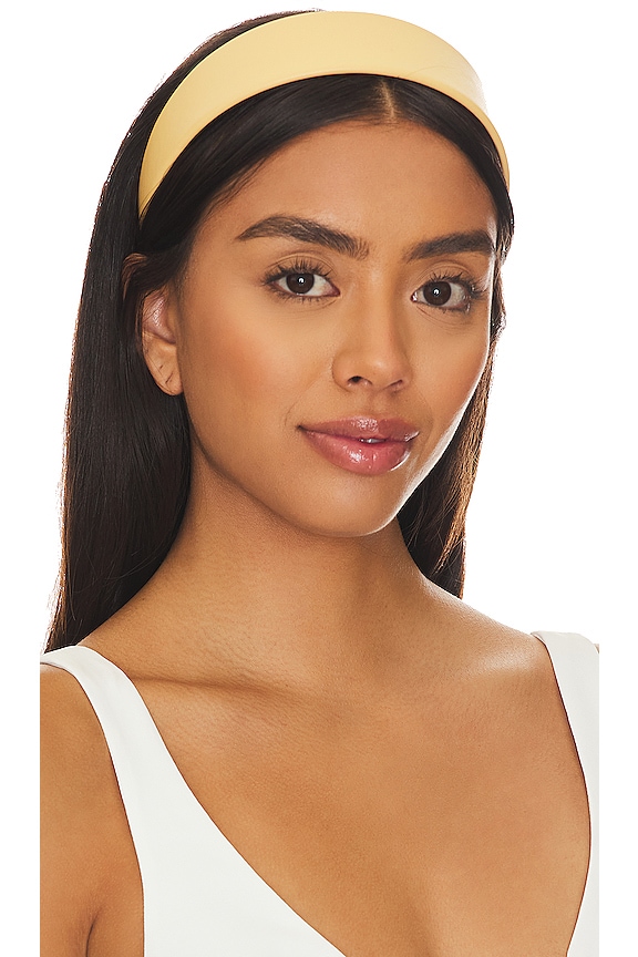 Lele Sadoughi Faux Leather Cher Headband In Camel Revolve