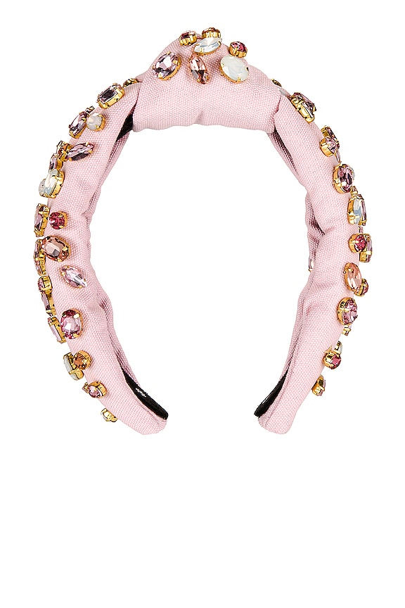 view 2 of 3 Glittering Knotted Headband in Shell Pink