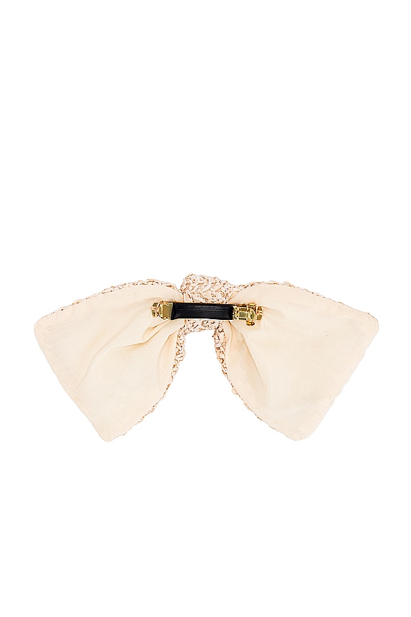 view 2 of 2 BROCHE RAFFIA BOW in Ivory