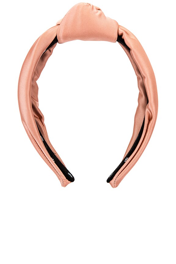 view 2 of 3 Silk Knotted Headband in Peach