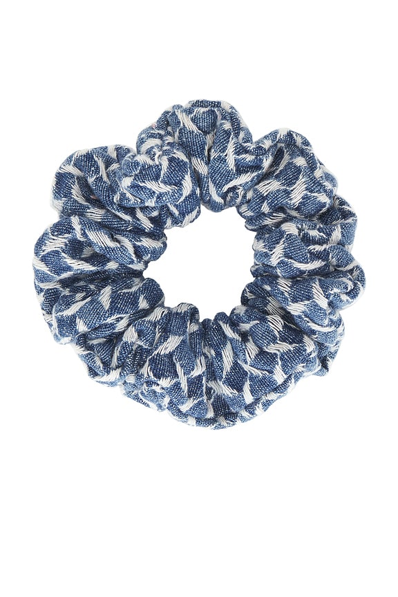 view 2 of 2 Lattice Denim Scrunchie in Cadet Blue