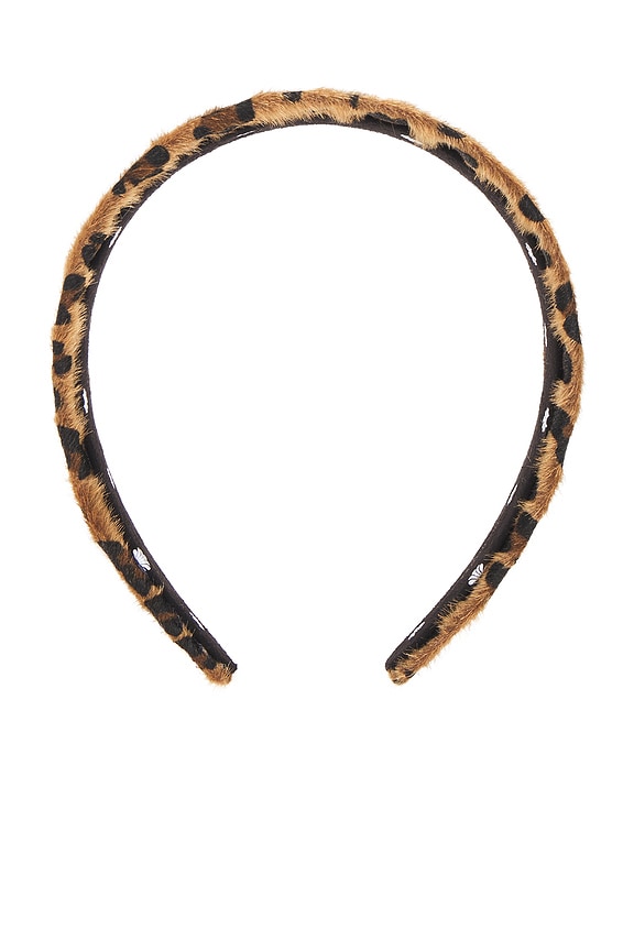 view 2 of 3 Brigitte Faux Pony Hair Headband in Leopard