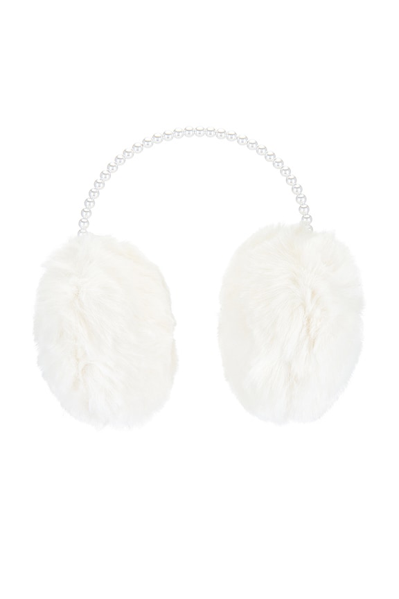 view 2 of 3 Faux Fur Pearl Earmuffs in Ivory