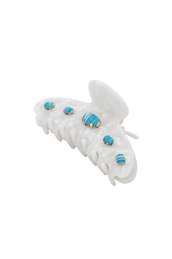 view 1 of 3 Large Cabochon Claw Clip in Turq Pearl