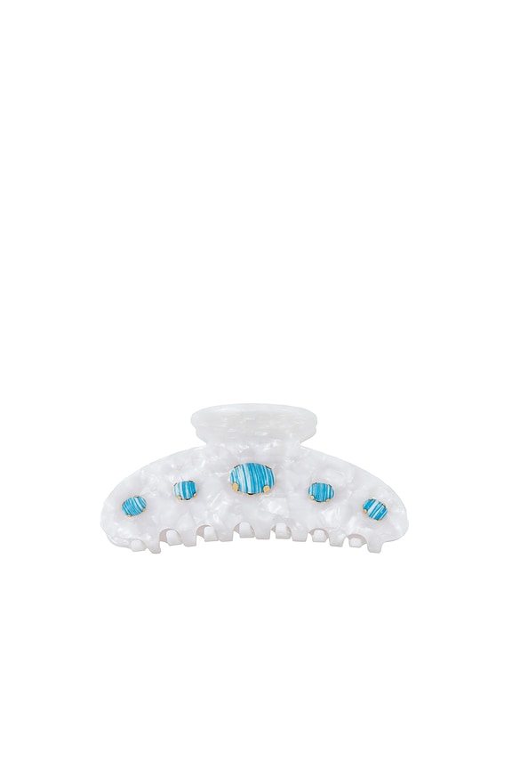 view 2 of 3 Large Cabochon Claw Clip in Turq Pearl