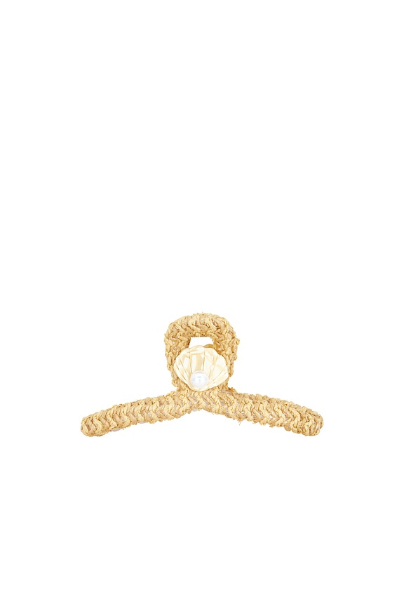 view 2 of 3 Raffia Shell Claw Clip in Natural