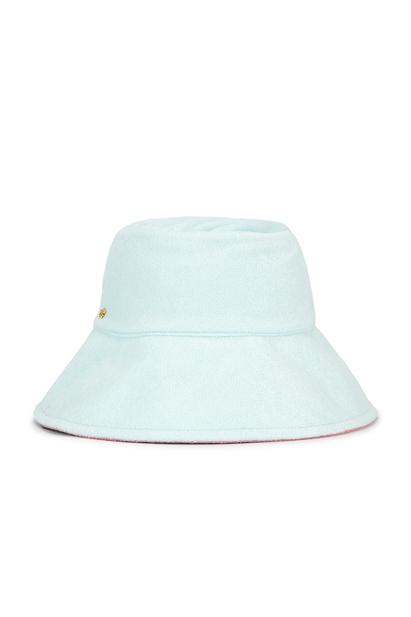view 1 of 6 Reversible Terry Long Brim Bucket Hat in Coral Sea