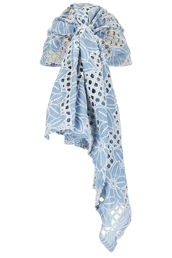 view 2 of 3 Sophia Eyelet Scarf Cap in High Tide