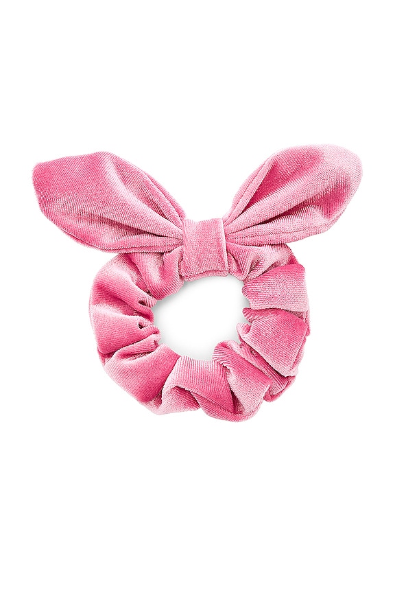 view 2 of 2 Velvet Scrunchie in Lipstick Pink