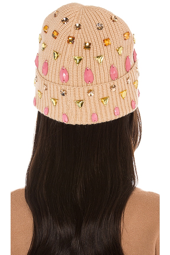 view 2 of 3 Mixed Jeweled Beanie in Sand