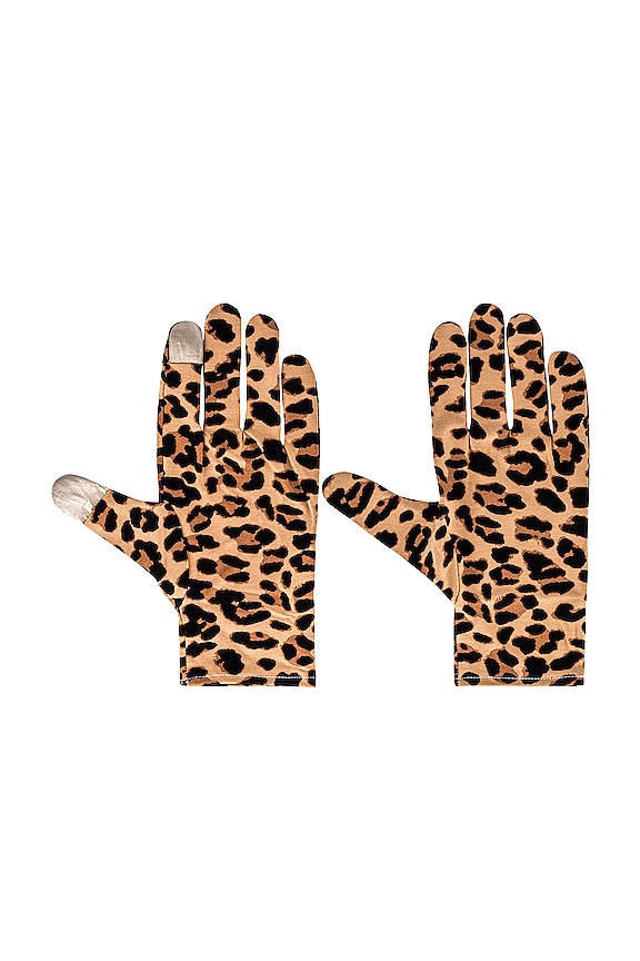view 2 of 2 Printed Washable Gloves in Leopard