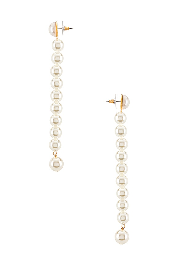 view 2 of 2 Caterpillar Earrings in Pearl