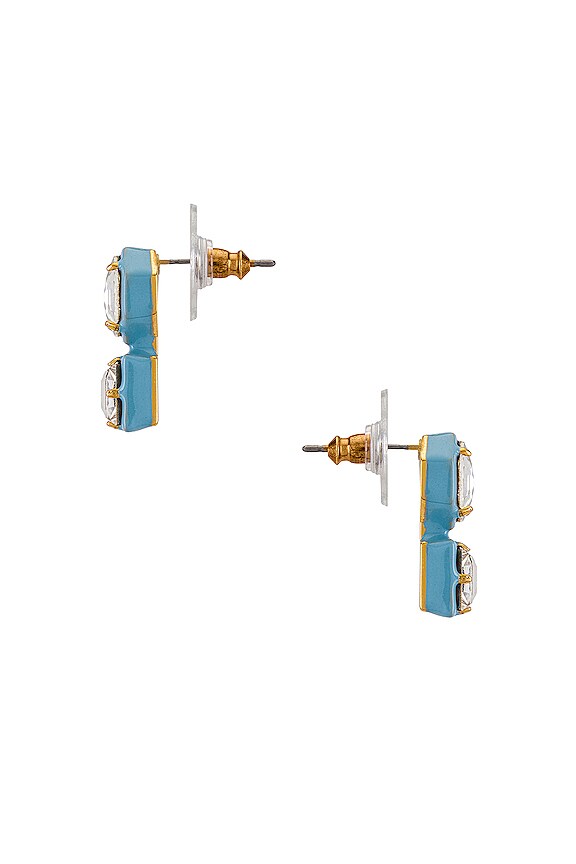 view 2 of 3 Swarovski Double Crystal Studs in Baby Blue