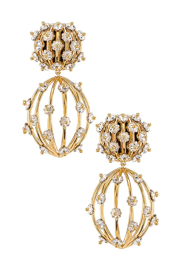 view 2 of 3 Swarovski Birdcage Earrings in Crystal