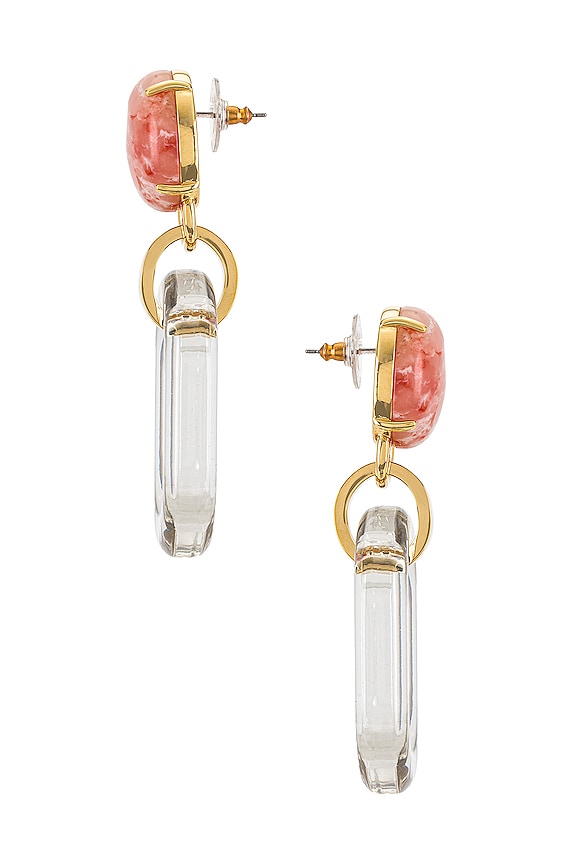 view 2 of 3 Club Link Earrings in Coral