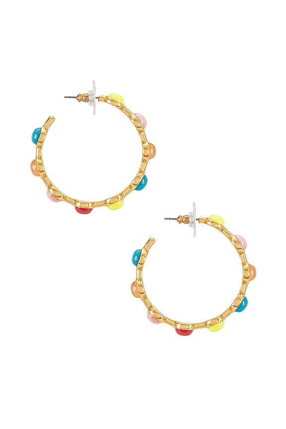 view 2 of 3 PENDIENTES DE ARO CABOCHON in Tennis Yellow