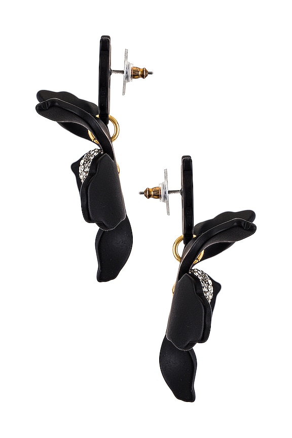 view 2 of 3 Small Crystal Lily Earrings in Jet