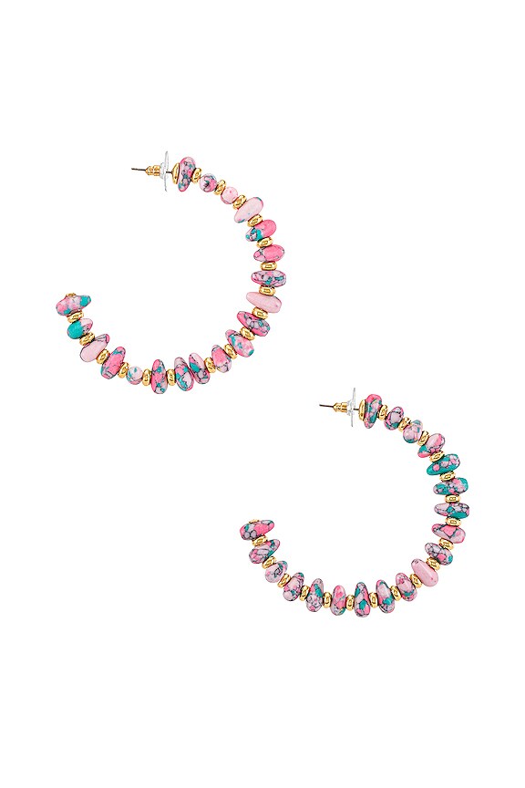 view 2 of 2 Rio Grande Oversized Hoop Earrings in Cactus Terrazzo