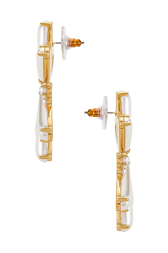 view 2 of 2 Squash Scalloped Pearl Chandelier Earrings in Pearl