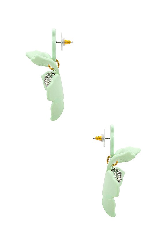 view 2 of 2 Small Crystal Lily Earrings in Mint