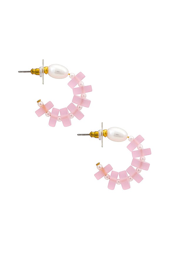 view 2 of 3 Paloma Beaded Pearl Hoop in Wisteria