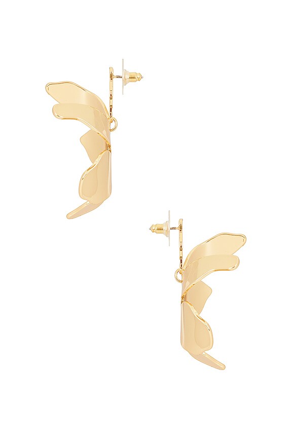 view 2 of 2 PENDIENTES METAL PAPER LILY in Gold