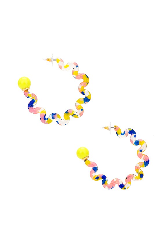 view 2 of 2 SQUIGGLE BEAD 귀걸이 in Lime Confetti