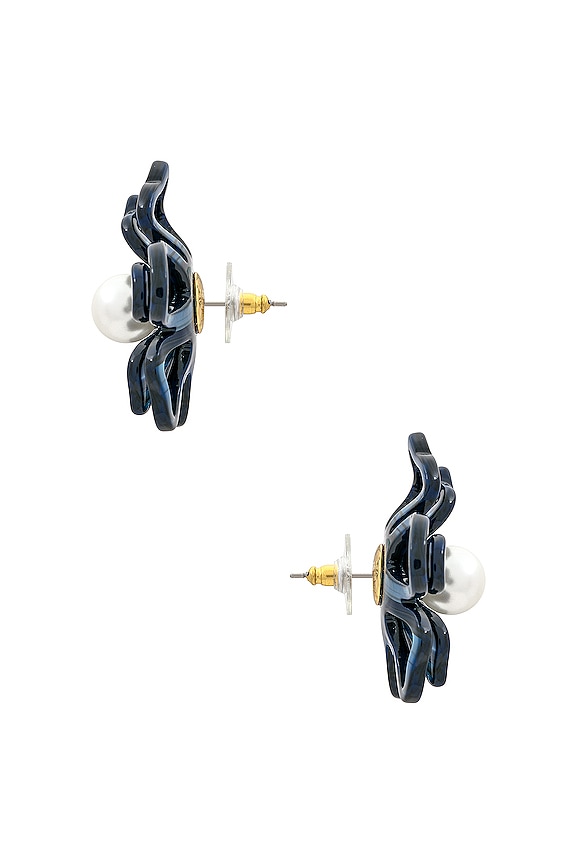 view 2 of 2 Azalea Button Earrings in Tile Blue