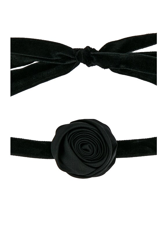 view 2 of 2 COLLIER RUBAN DE SOIE ROSETTE in Jet