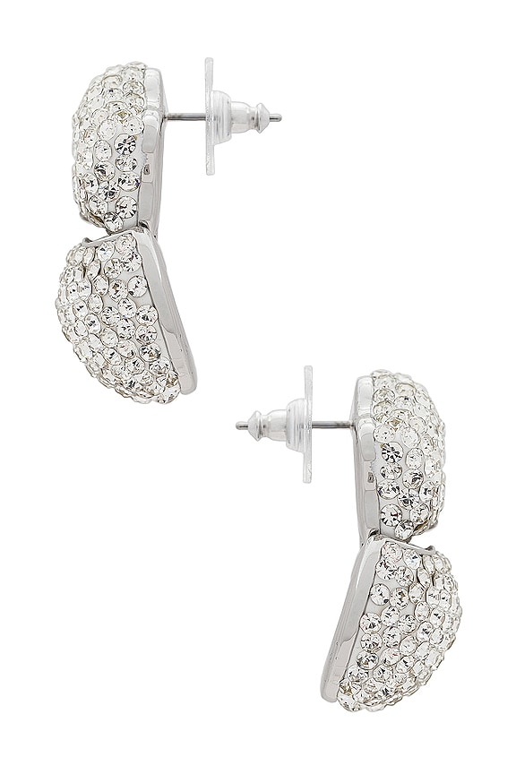 view 2 of 2 Star Flower Hinge Earrings in Crystal