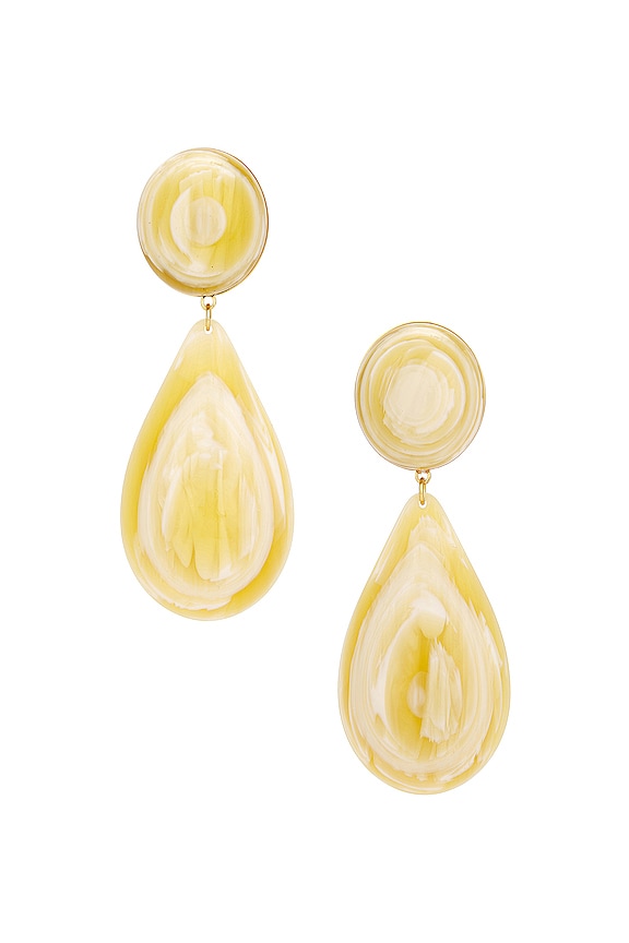 view 1 of 2 Large Dome Teardrop Earrings in Bone