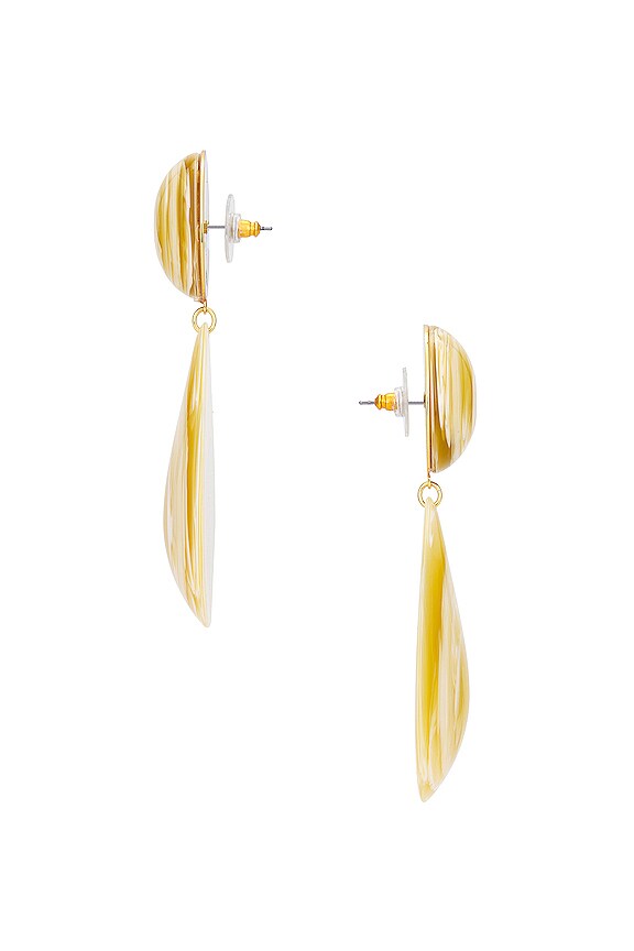view 2 of 2 Large Dome Teardrop Earrings in Bone