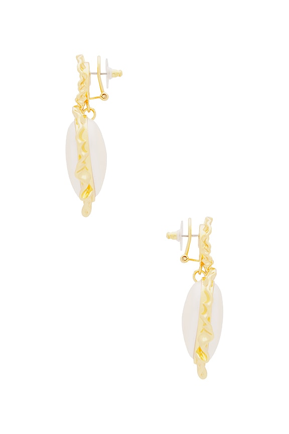 view 2 of 2 HEART RUFFLE DROP イヤリング in Pearl