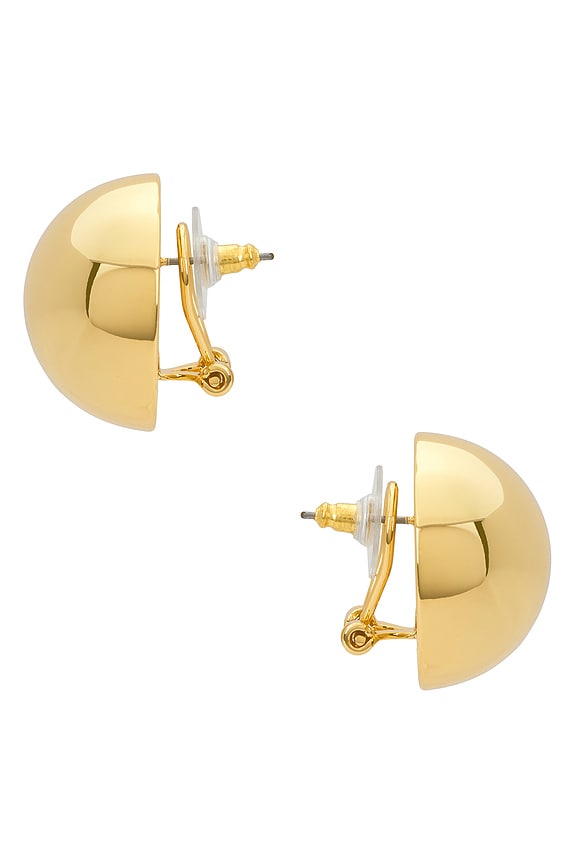view 2 of 2 BOUCLES D'OREILLES DOME BUTTON in Gold