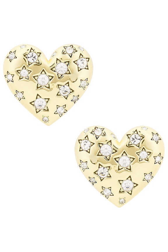 view 1 of 2 BOUCLES D'OREILLES CELESTIAL HEART BUTTON in Gold