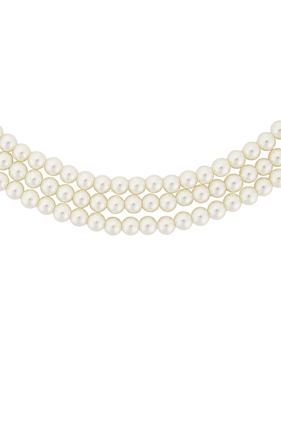 view 2 of 2 Triple Pearl Strand Necklace in Pearl