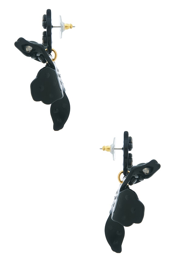 view 2 of 2 Small Paper Lily Earrings in Jet Sparkle