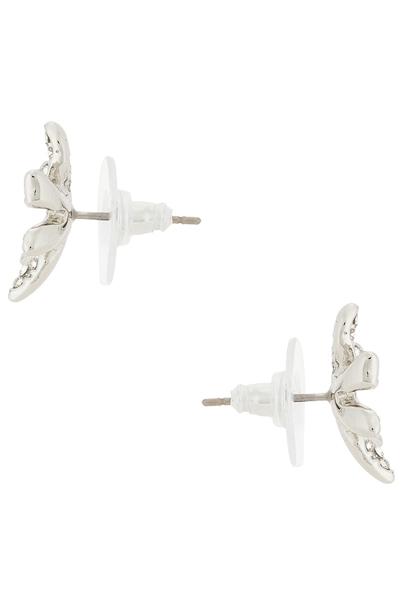 view 2 of 2 PENDIENTES DE TACHUELA PAVE WATER LILY in Crystal